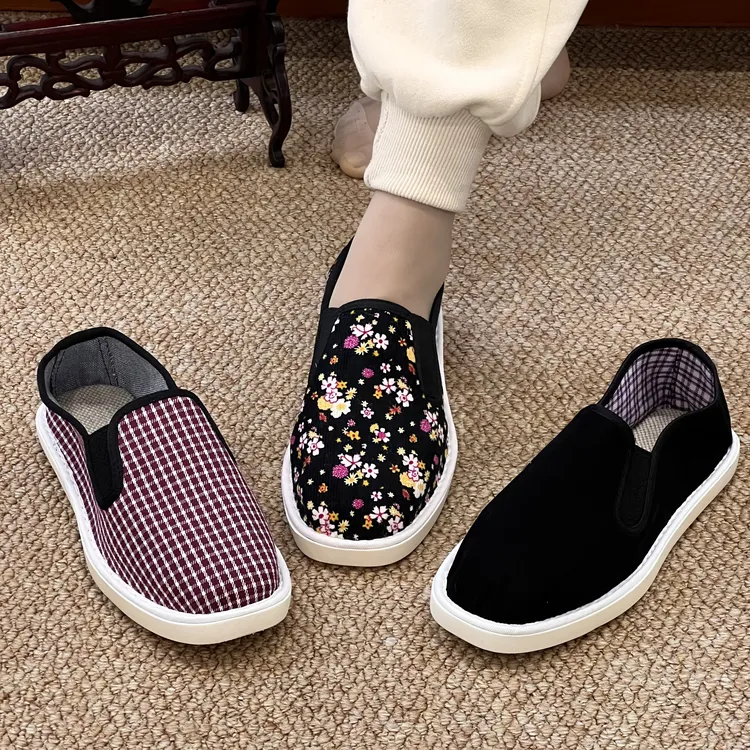 何航春夏经典一脚蹬布鞋舒适透气休闲防滑软底平底手工鞋休闲百