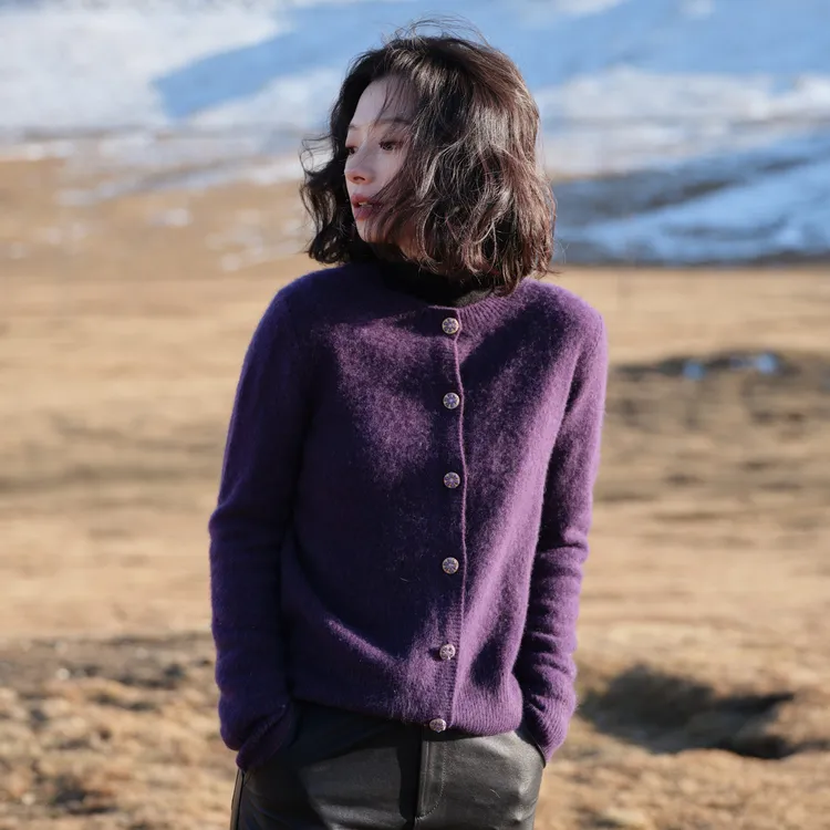 西子/【曼切斯特】100牦牛绒高级轻奢百搭保暖针织开衫/MSTJ435