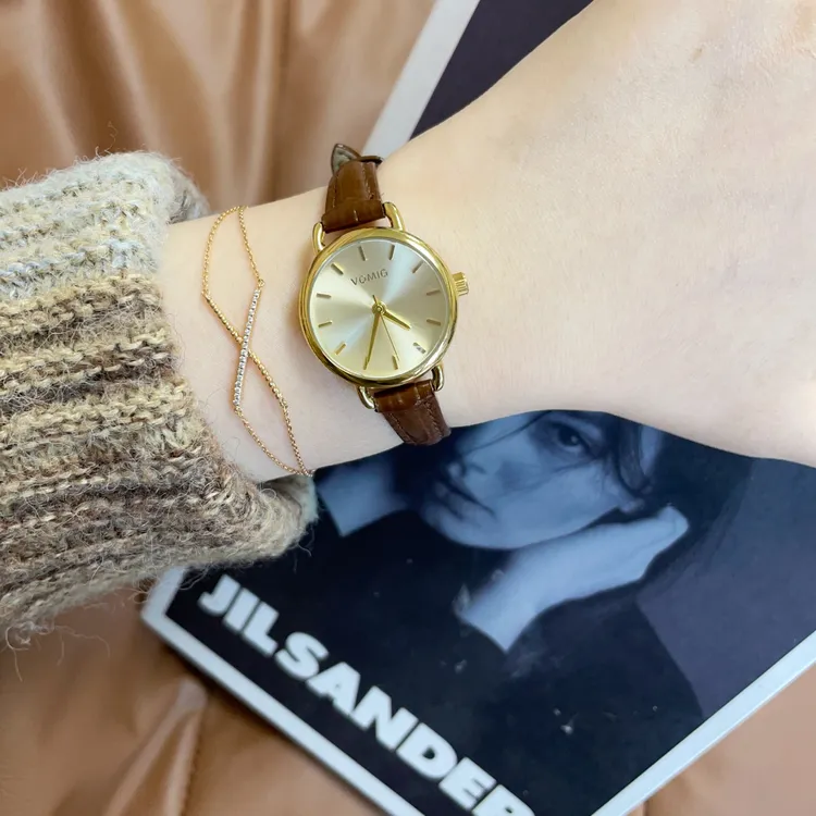 轻奢简约时尚气质高品质防水进口牛皮表带手表小众百搭精致