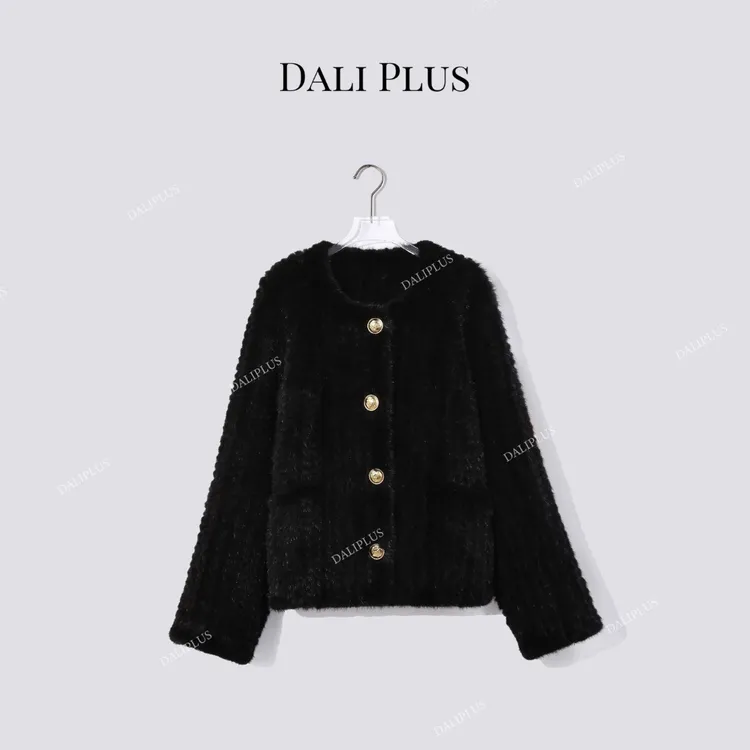DALI PLUS“丹麦JIN口编织水貂皮草”皮草外套-D5MM2828
