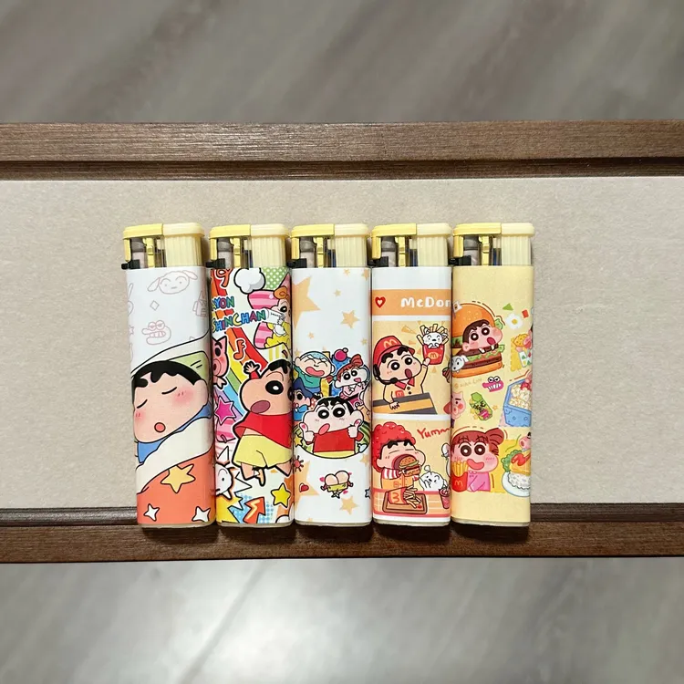 新款蜡笔小新创意卡通打火机防风粗支款少女心创意男女友生日礼物