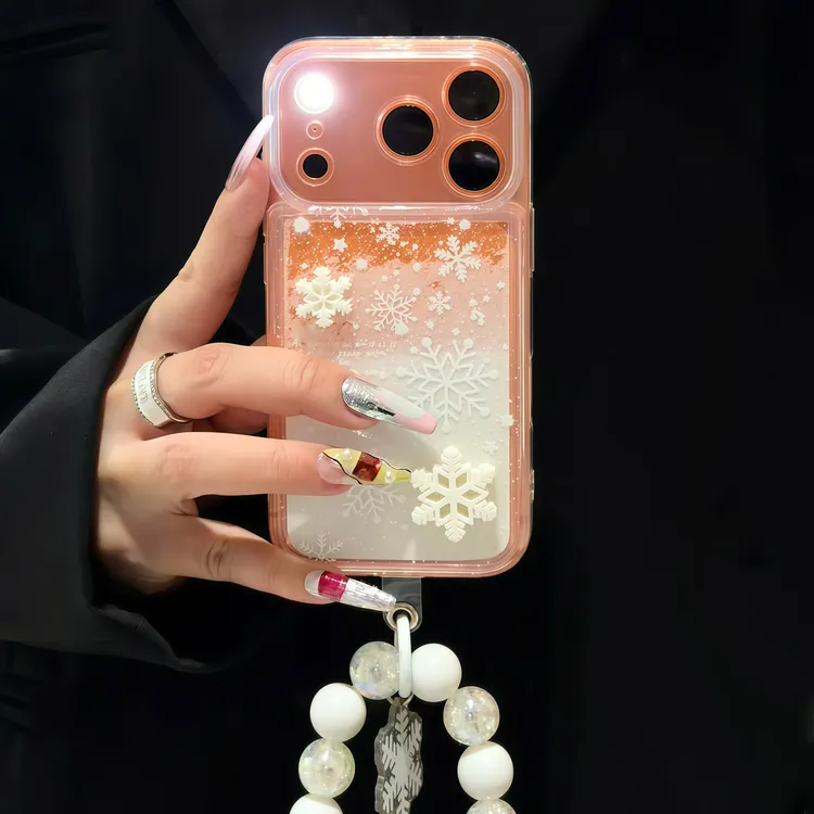雪花贴片挂绳适用苹果16/17手机壳iPhone15小米14vivoppo华为p70