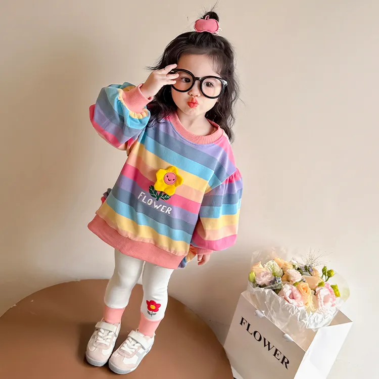 秋季女童套装宝宝甜美秋装2025新款小童洋气卫衣打底裤儿童衣服女
