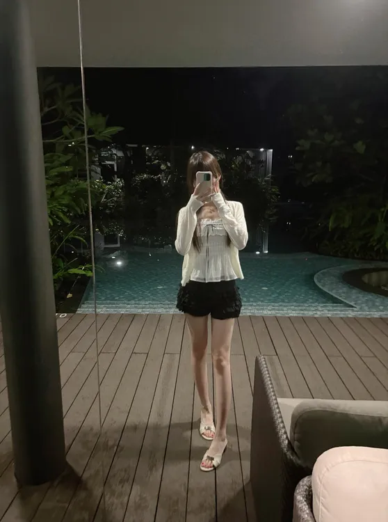 法式时尚设计感修身上衣高腰显瘦短裤套装