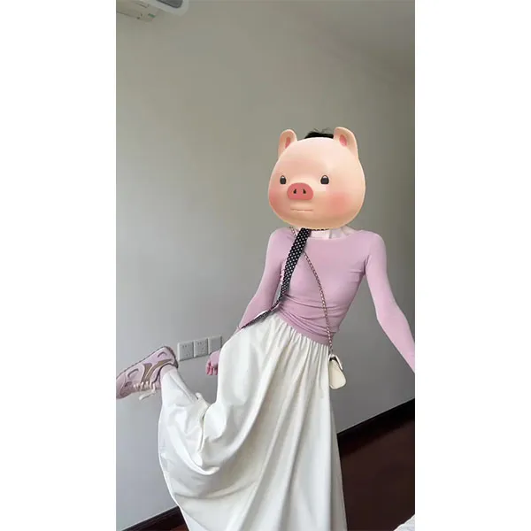 2025早秋季新款修身一字肩长袖T恤女秋冬粉色针织上衣+裙子套装
