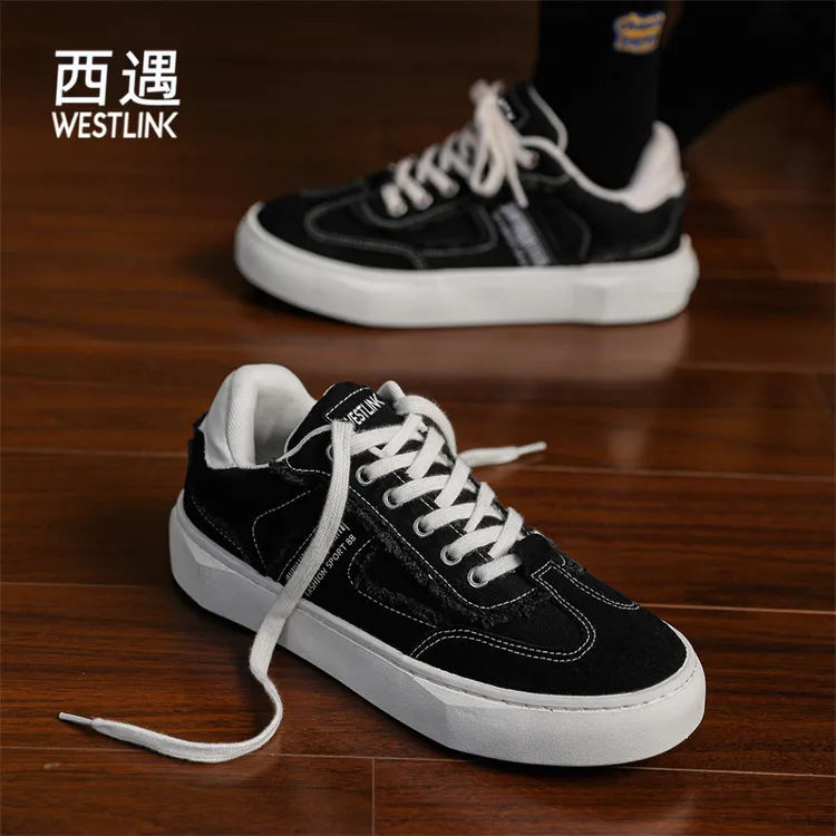 Westlink/西遇时尚百搭休闲板鞋厚底防滑系带低帮男鞋潮流潮鞋