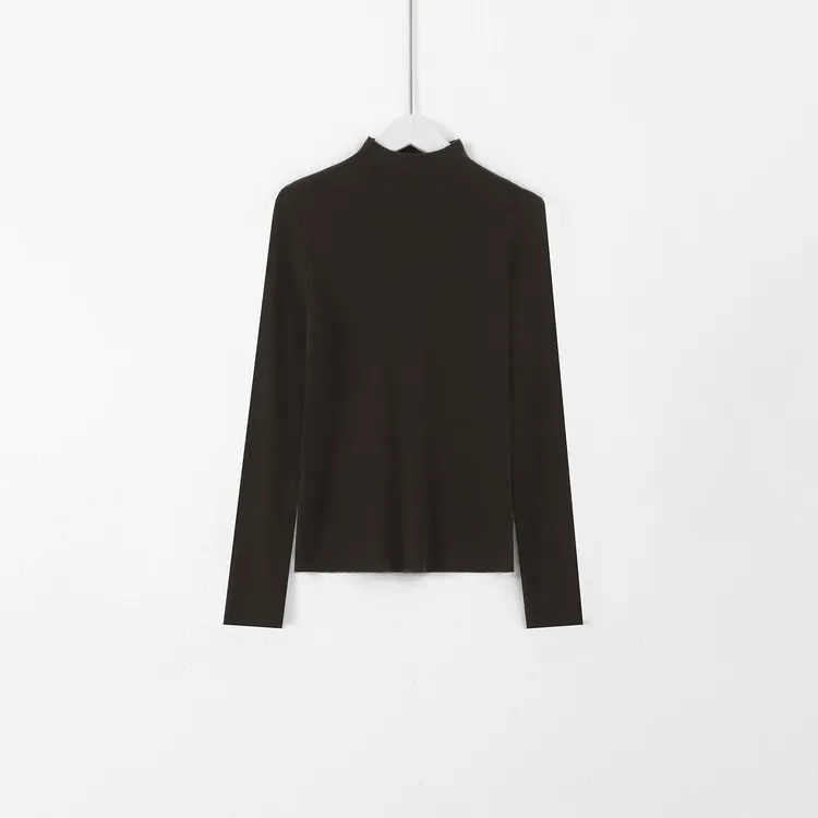 几里与麻 亲肤舒适半高领长袖打底衫 2100221