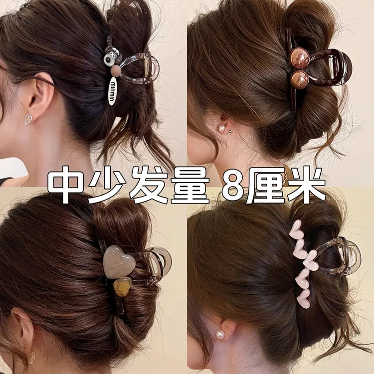 小号发夹发量少专用高级感鲨鱼夹精致赫本抓夹ins风小饰品头饰女