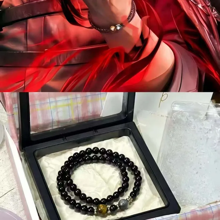 手链 《恋与深空》秦彻同款黑色石双层手串女动漫游戏周边高级手链