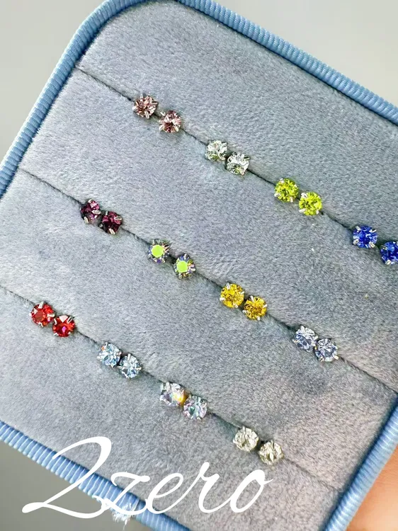 钛钢耳饰 4mm钛钢耳钉2025新款爆款高级感耳钉耳饰耳骨钉爆闪华子