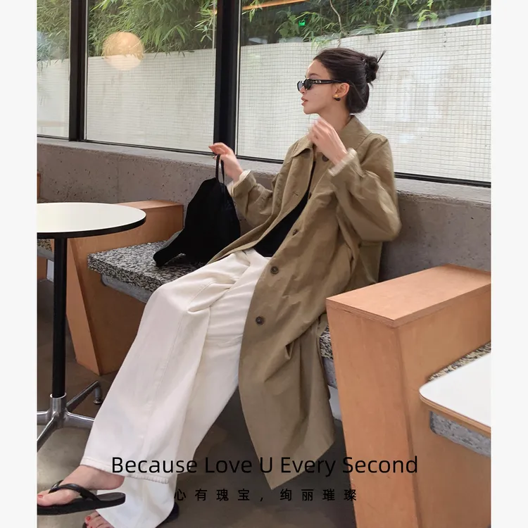 Z.blues【木质调女生】典藏款BR早秋中长款宽松YAMA风衣YZJYXD005