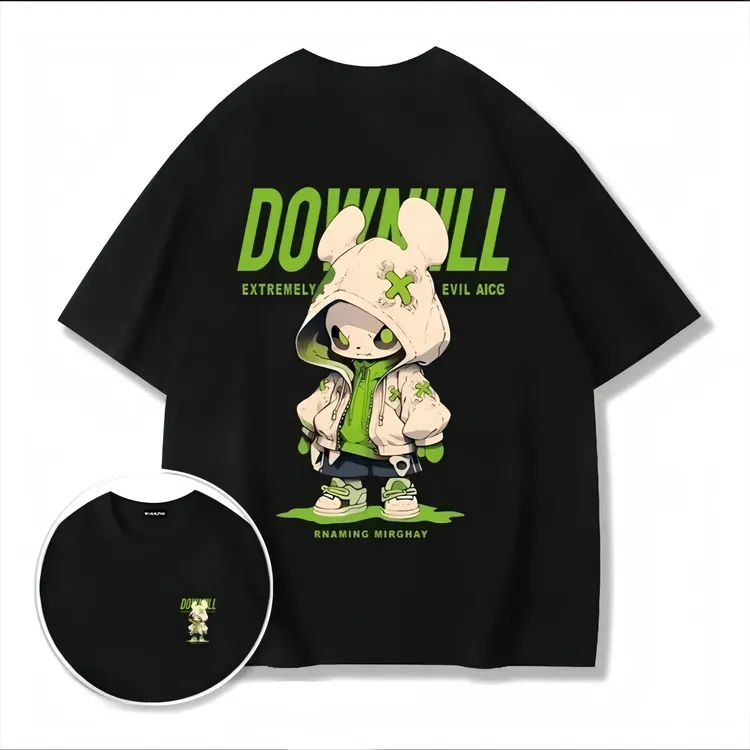 重磅纯棉短袖T恤男女同款半袖圆领百搭潮流印花打底衫体恤情侣装