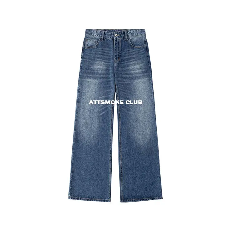 【线上商店】巴黎2021m中蓝色水洗直筒牛仔裤Cleanfit裤子美式潮牌