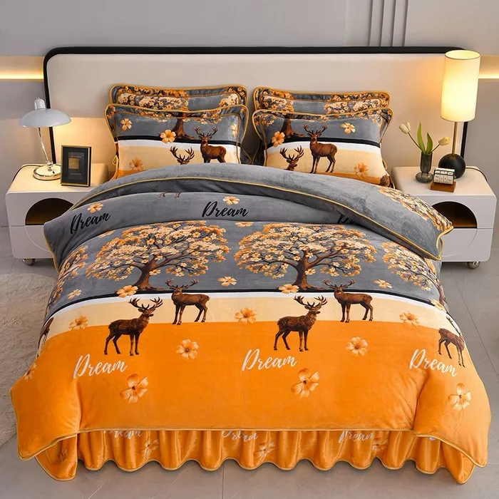 2025新款加厚牛奶绒四件套  单被套  床单  加厚保暖   双面绒  