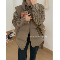 韩国东大门2025冬季宽松面包服棉服马甲女背心坎肩外套