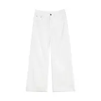 【大婷】2025夏爆款白色显瘦复古直筒卷边裤69109