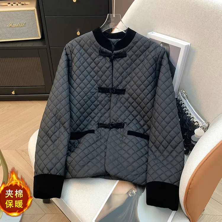 秋冬新品轻薄款棉衣棉服新中式盘扣棉袄短款夹棉上衣