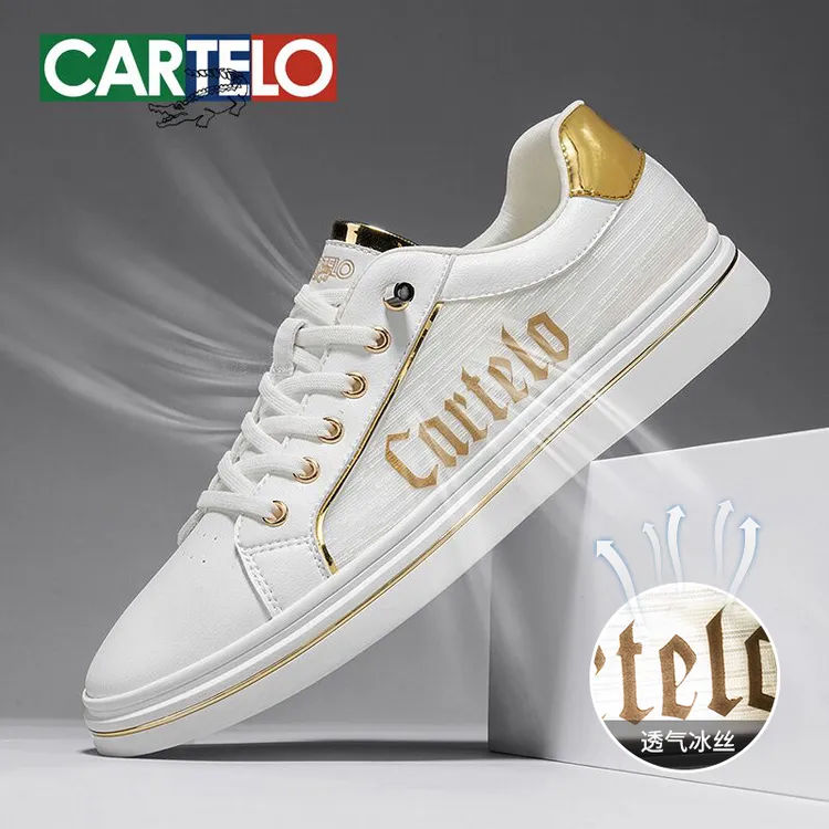 [金边冰丝]卡帝乐鳄鱼秋冬休闲男鞋冰丝透气小白鞋潮流百搭鞋子男