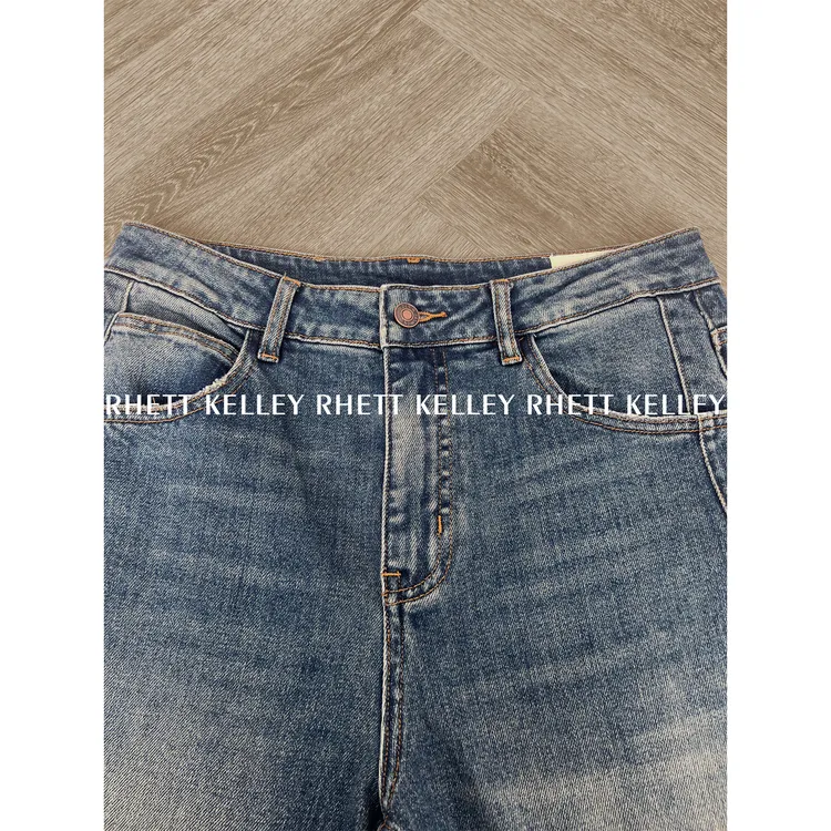 25A/W『自然水洗』怀旧风猫须水洗牛仔裤直筒宽松渐变刺绣直筒长裤