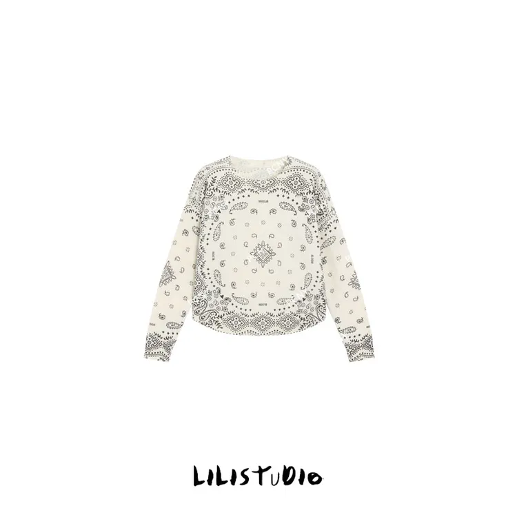 PCNY「神秘图腾」不理理冬季新款小众女装时尚民族风花纹设计感T恤