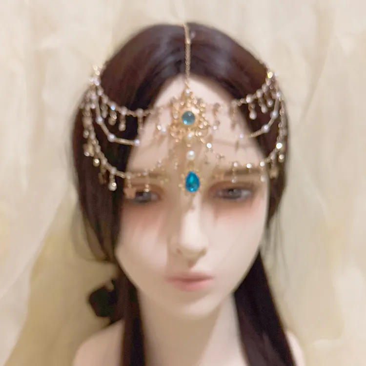 异域风情汉服流苏头饰眉心额饰西米亚公主西域古装古风敦煌发饰