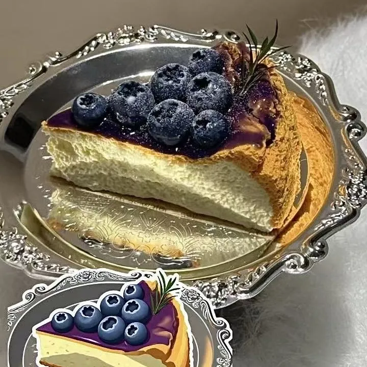 蓝莓果酱巴斯克蛋糕捏捏