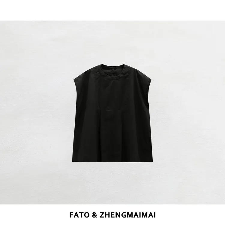 【郑买买】午夜娃娃 新款纯棉简约时尚老钱风素色娃娃衫 QDD50808S1