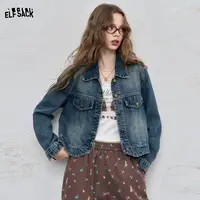4039【金拐子】妖精的口袋复古蓝色短款牛仔外套女2025年秋季新款