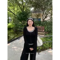 知葵微胖定制【素颜套装】初秋韩系休闲真两件上衣套装12253TZ3455