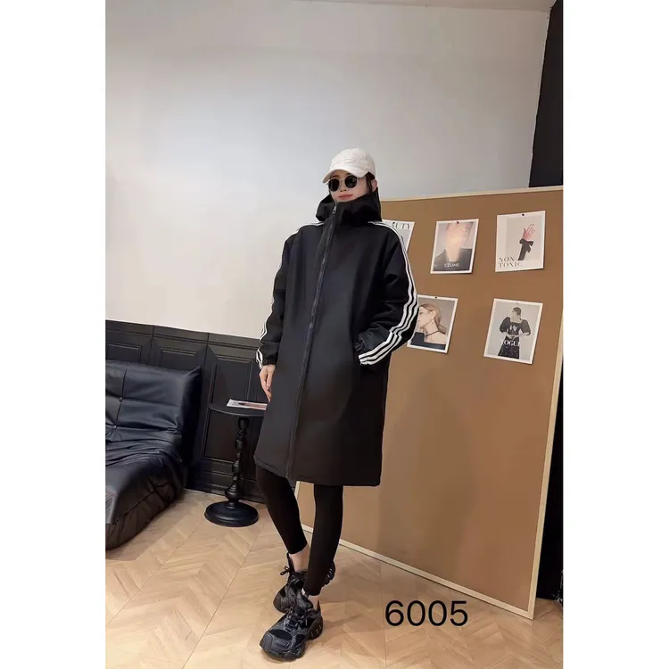 【胡小肥】09秋冬新款大码棉服6005中长款气质时尚百搭宽松简约连帽