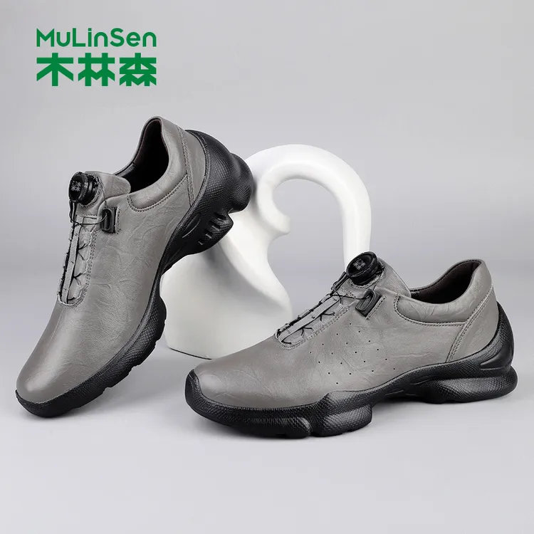 木林森男鞋运动男士休闲皮鞋2025通勤软底棉鞋时尚上班透气
