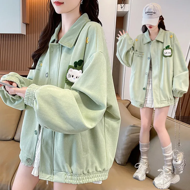 美式棒球服女春秋季2025新款少女孩初中高中学生宽松夹克外套褂子