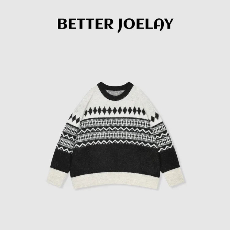 BETTER JOELAY-【雪夜霜花】时尚针织毛衣套头款个性慵懒LL6266
