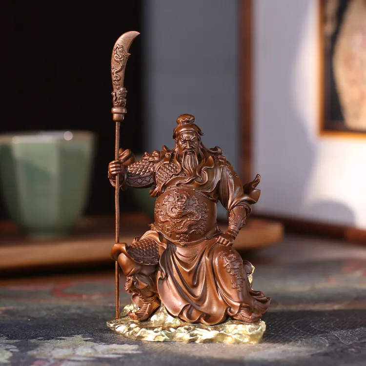  弟子记 坐关公家居室内铜摆件