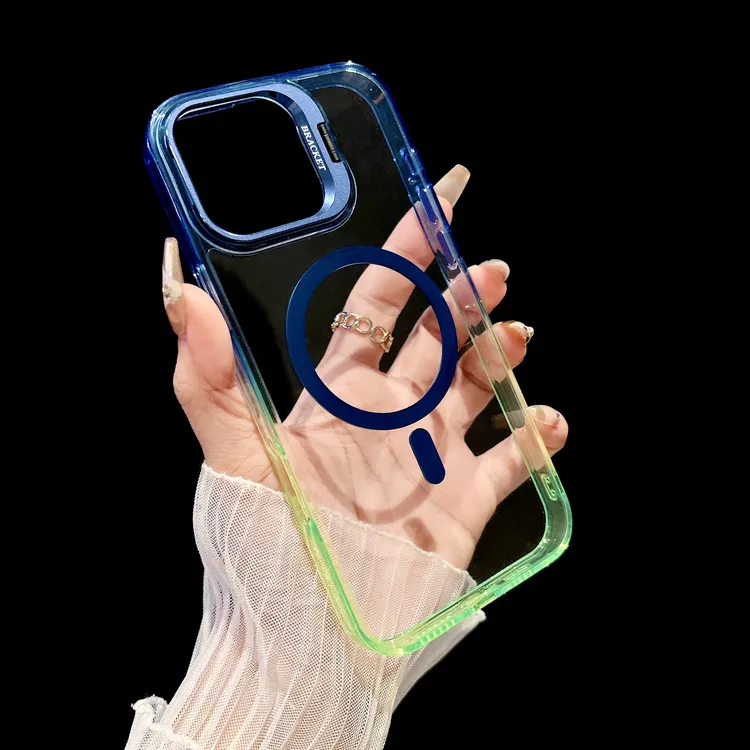 【时尚渐变】iPhone16手机壳透明磁吸适用苹果13/14/15promax防摔套