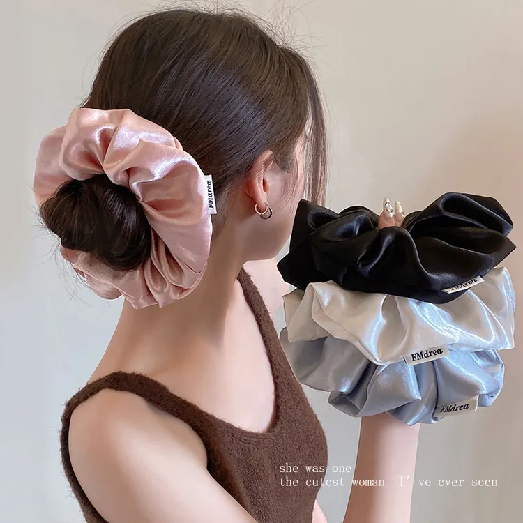 法式彩色缎面丝光大肠发圈高级感耐用皮筋头绳简约高弹力发绳发饰