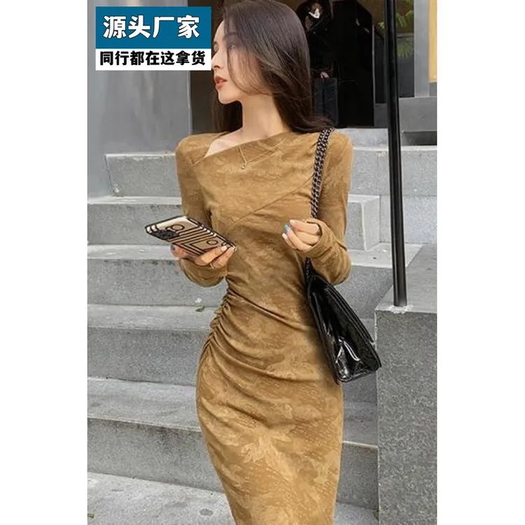 梵乐芬小香风连衣裙秋冬女2025新款高级感小个子内搭打底气质国风
