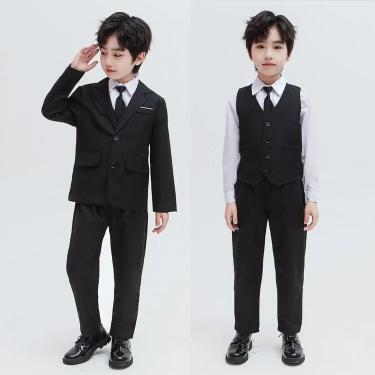 儿童西装套装帅气英伦风花童礼服男童小西服中大童男孩钢琴演出服