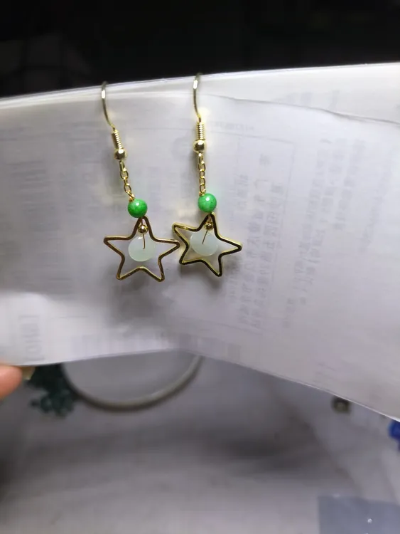 手工耳饰时尚清新百搭精致小饰品多样性发货翡翠平安扣125678455