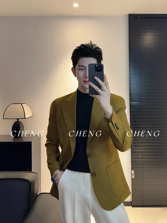 「程程的试衣间」新品高级设计款西服上装简约百搭时尚男士西装外套