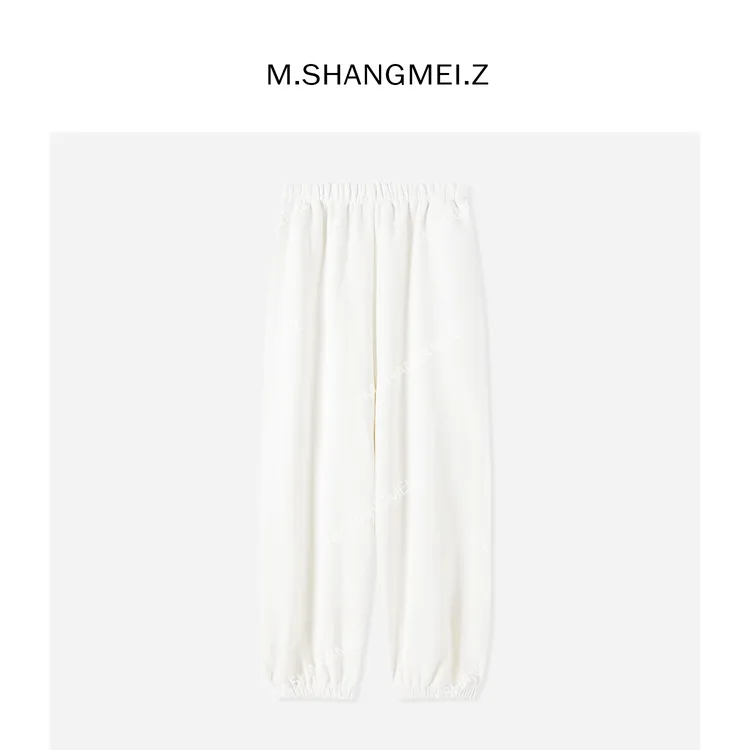 M.SHANGMEI.Z/沐熙【渐入暖境】美大哥舒适松紧腰休闲卫裤X11A2170