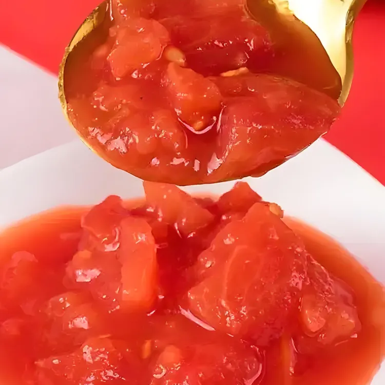 2025年新疆番茄丁自然成熟去皮番茄丁罐头