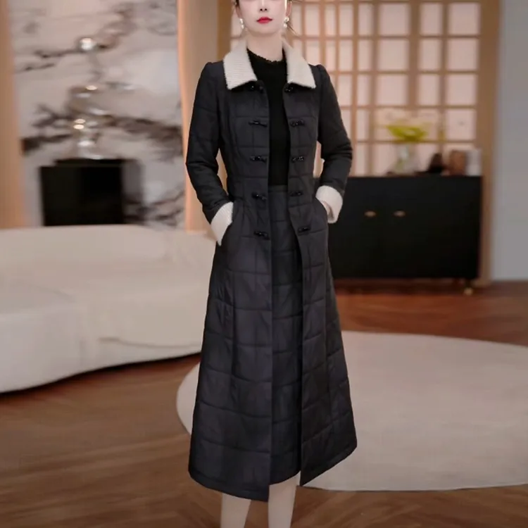 女士加棉保暖连衣裙两件套冬季新款2025爆款时尚洋气显瘦套装裙子