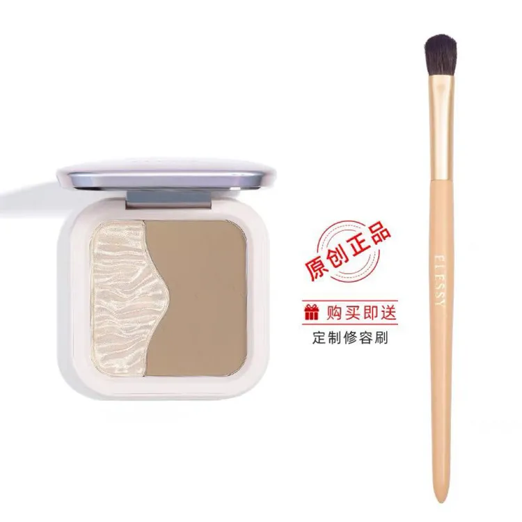 （带刷子）艾瑟诗高光珠光细闪修容组合一体盘