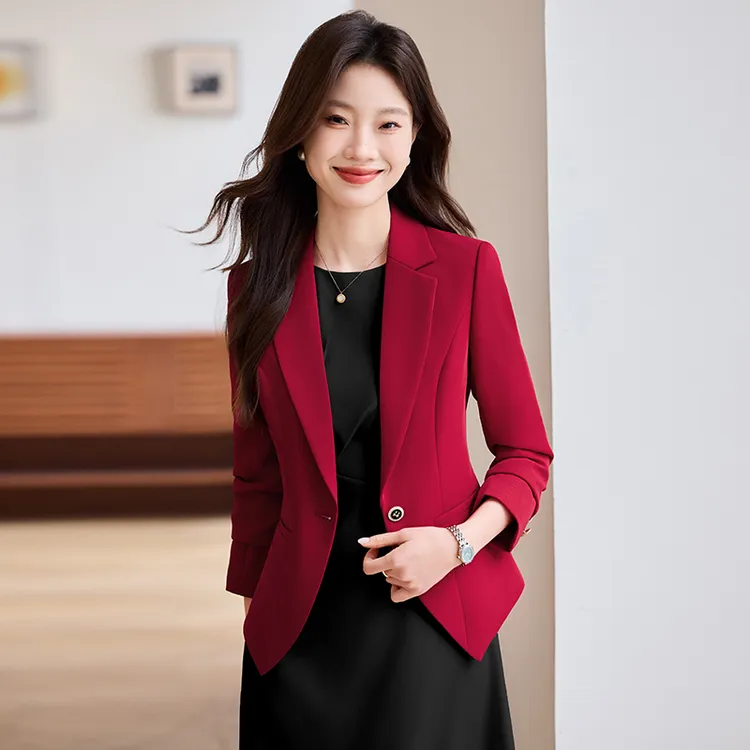 春秋气质时尚修身韩版女神范透气西装正装小西服SY8510