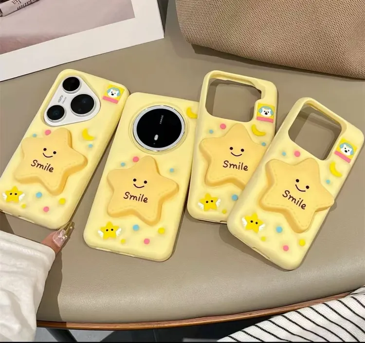 (适用于oppovivo小米华为)卡通可爱笑脸星星支架iPhone17苹果