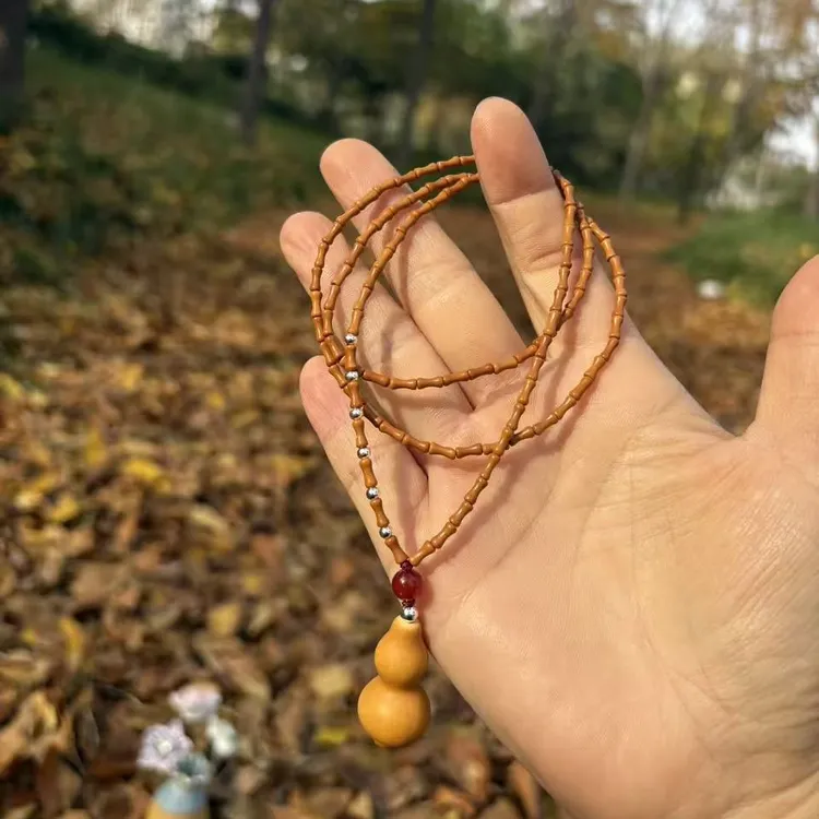 非金属木质吊坠 【福气满满】-竹节葫芦脖挂-男女-秋日暖阳系列，