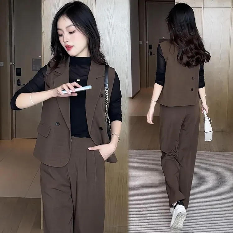 高级感气质职业西装套装女2025秋季新款时尚小个子马甲三件套爆款