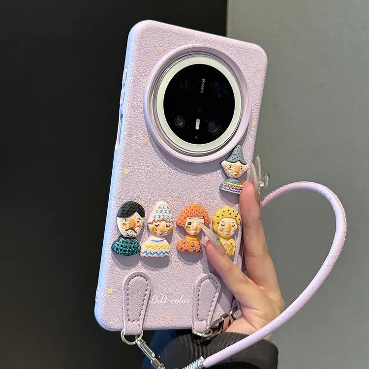 适用华为mate70pro+手机壳波点立体趣味公仔mate60硅胶防摔保护套