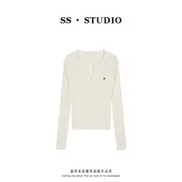 【SUSU】秋冬新款气质长袖V领针织衫休闲百搭修身打底上衣SS-5812